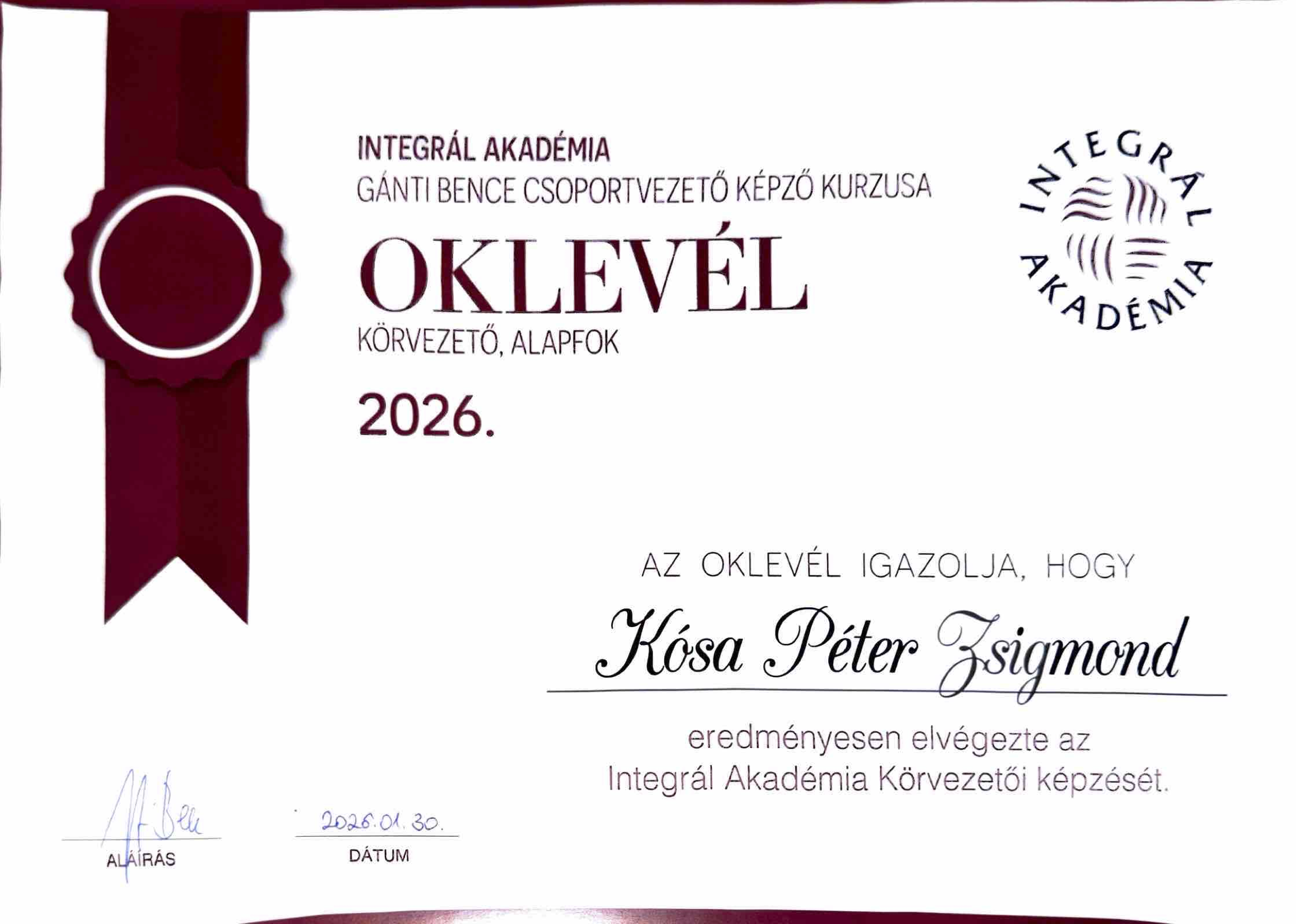 Körvezetői Oklevél